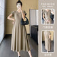 dress Maternity Summer Women's Online Celebrity V-neck Fashionable Temperament Girdle Slimming Belly Covering A- line dress Maternity