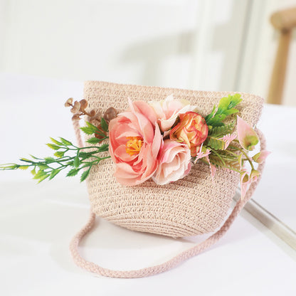 Cross-border New Children's Bag Spring and Summer New Children's Crossbody Bag Handmade Straw Satchel Travel Mini Coin Purse