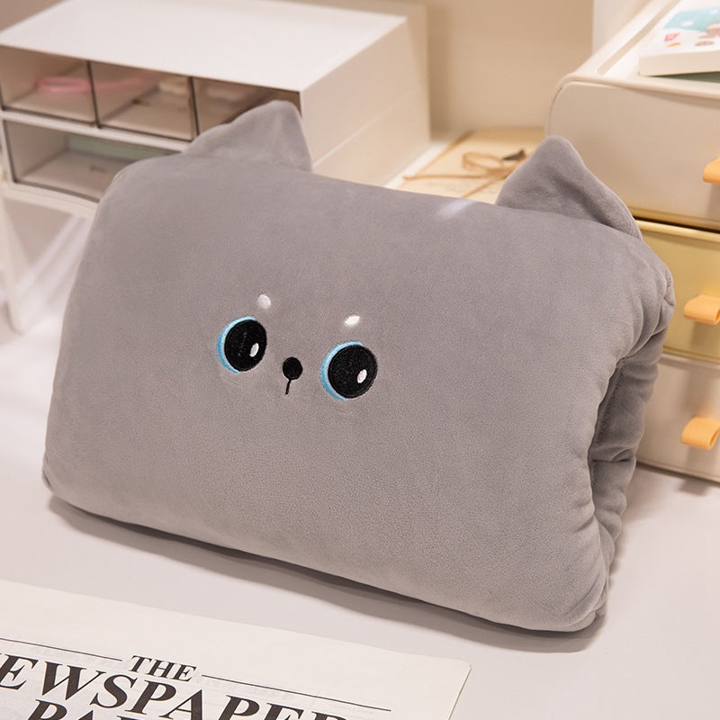 Cartoon winter warm hand pillow can be inserted cute plush toy doll pillow learn girls warm hand doll