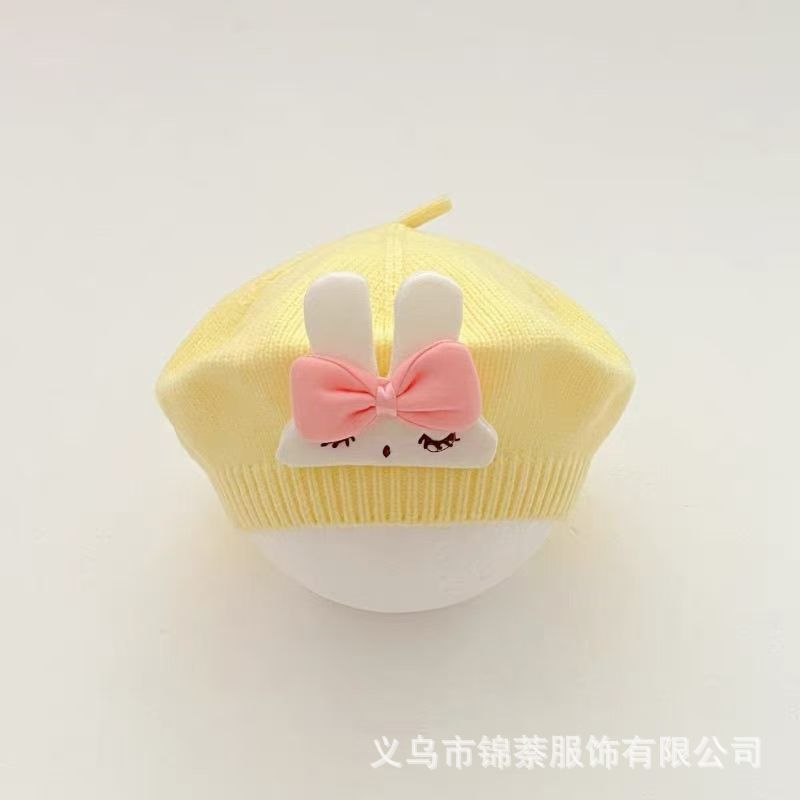 Spring and Autumn Korean Style Baby Boy and Girl Candy Color All-match Knitted Beret Children's Western Style Casual Wool Hat Paintler Hat