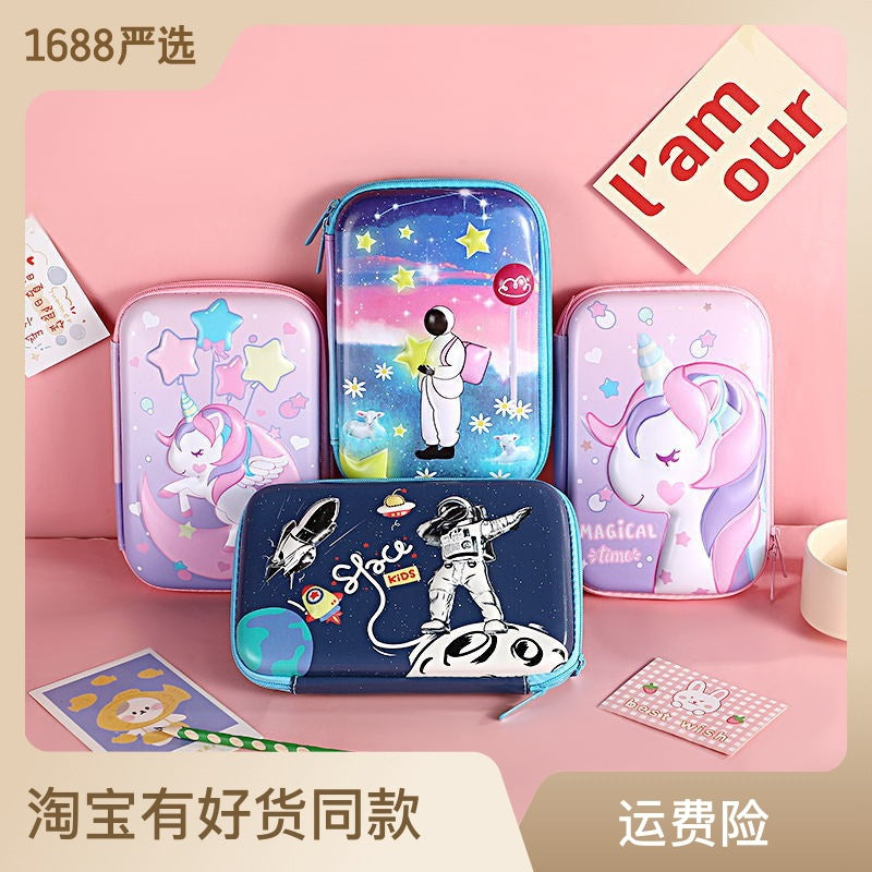 Eva Pencil Box 3D Stereo Large-Capacity Kidsren's Pencil Bag Multi-Functional Student Stationery Popular Pencil Box Waterproof