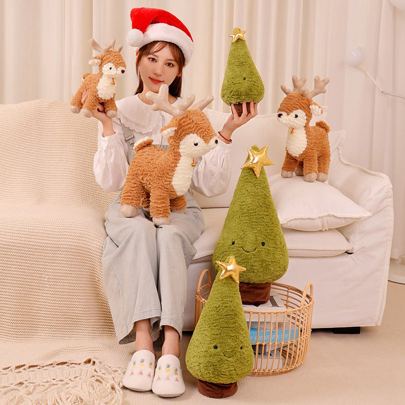 Cross-border Christmas Tree plush toy elk doll pillow Christmas holiday decoration Christmas gift wholesale