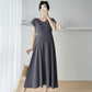 Maternity dress Summer Wear Slimming Elegant V-neck Skirt Summer 2025 New Short-sleeved Long Skirt
