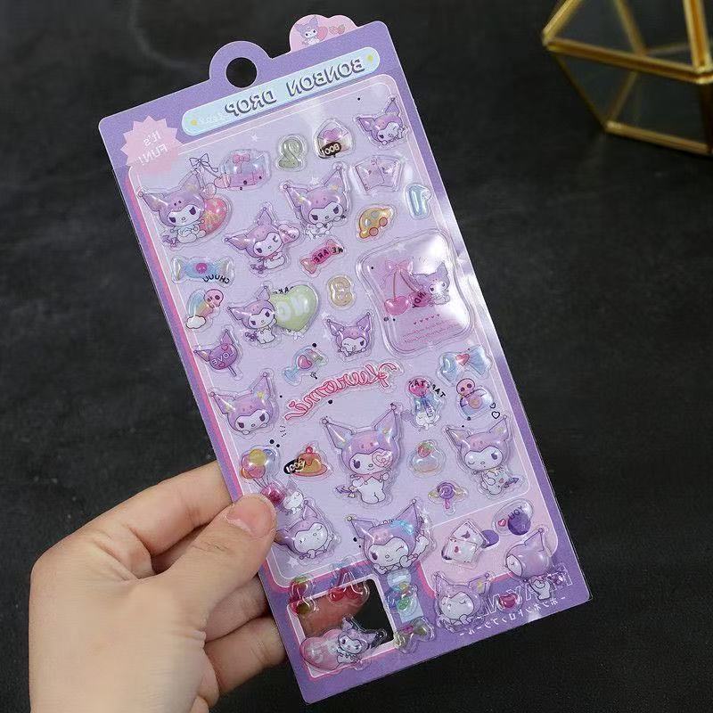 High-Quality Second-Generation Cartoon 3D Relief Hollow Stickers Cute Reward 3D Stickers Wholesale