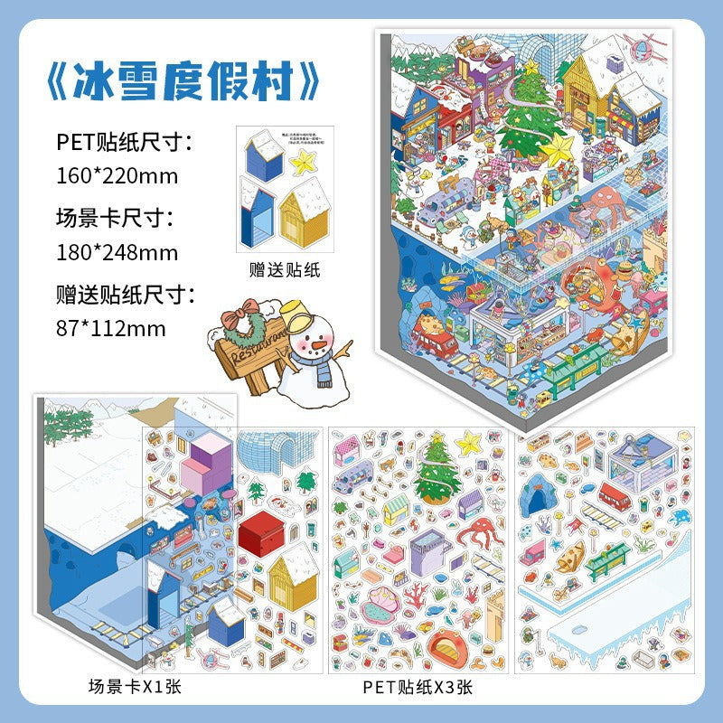 Infeel.Me Extra Large Scenery Stickers Today's Business Hours Open - Part Twelve DIY Journal Scene Stickers