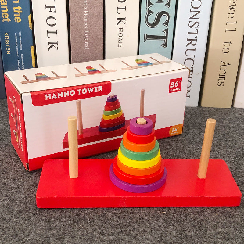Hanot Tower Wooden 8-Layer 8-Layer Educational Children Hanot Tower Customs Clearance Toys for Primary School Students Logical Thinking Training