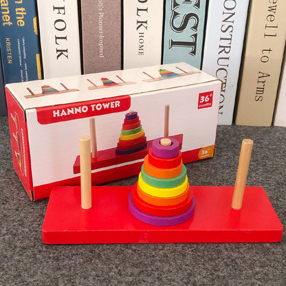 Hanot Tower Wooden 8-Layer 8-Layer Educational Children Hanot Tower Customs Clearance Toys for Primary School Students Logical Thinking Training
