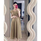 Maternity dress Summer Wear Slimming Elegant V-neck Skirt Summer 2025 New Short-sleeved Long Skirt