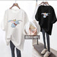 Nursing Top Summer mid-length short-sleeved T-shirt loose postpartum hot mom slimming nursing bottoming shirt