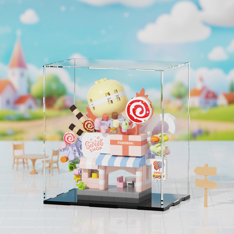 Compatible with Lego City Architecture Street View Hamburg Coffee Flower Shop Small Shop Building Blocks Children's Educational Toys Gifts