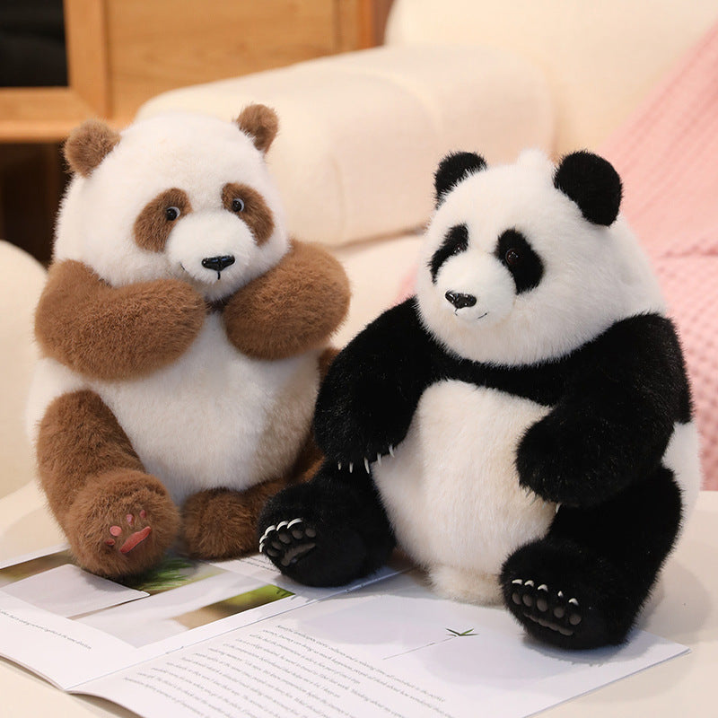 Simulated National Treasure Giant Panda Huahua Qizai Plush Doll Toy Rag Doll Kidsren's Gift Sleeping Hug Doll