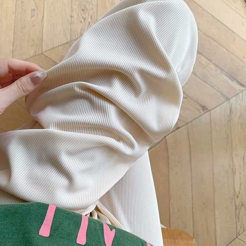 Maternity Pants 2026 Summer Elastic Non-Fading Maternity Wide-Leg Pants Summer Loose Casual Pants Slimming Vertical Stripe Pants for Outdoor Wear