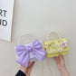 New Korean Fashion Woolen Cotton Linen Women's Children's Bow Pearl Handbag Handbag Women's Bag