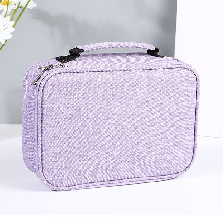 72 Hole Sketch Pen Storage Bag Amazon Hot Student Pencil Bag Three-Layer 24 Hole 48 Hole Pencil Stationery Storage Bag
