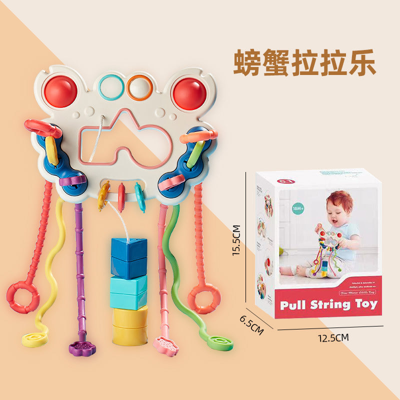 Cross-Border Baby Pull-Along Toys, Early Education Sensory Toys, Baby Can Chew Soft Rubber Flying Saucers, Sensory Training Toys