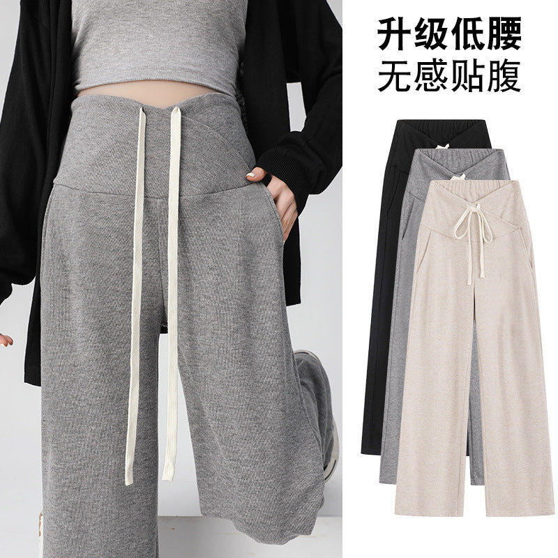 Pregnant women's pants spring wear new style belly-free casual wide-leg pants early pregnancy trousers Spring
