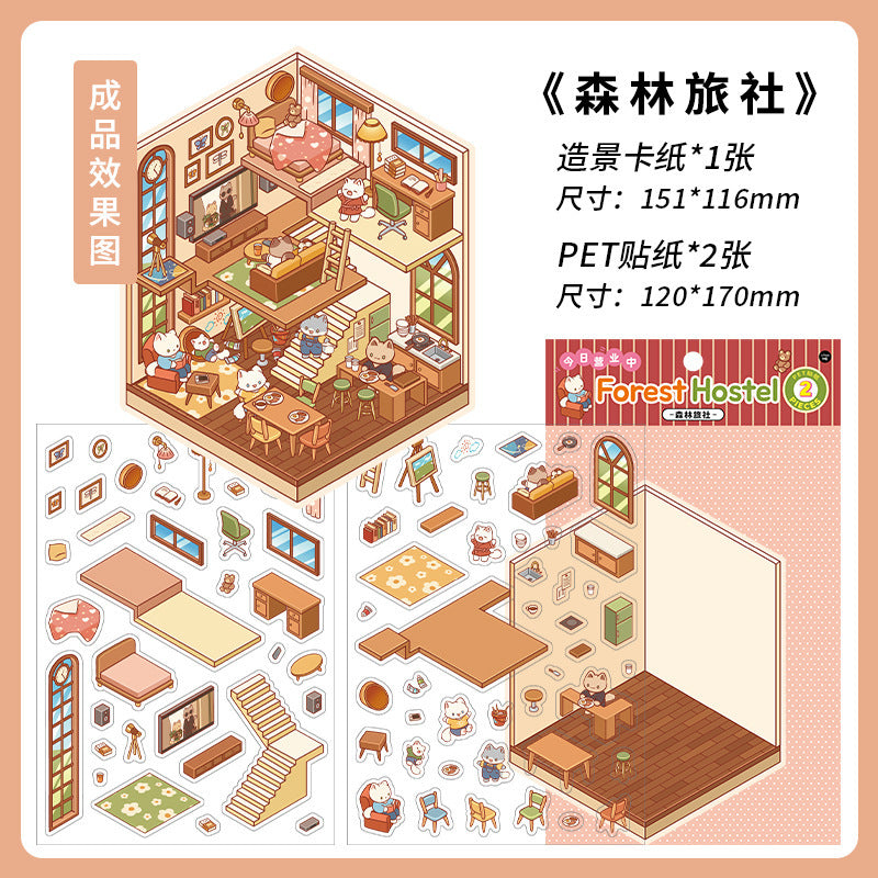Infeel.Me Extra Large Scenery Stickers Today's Business Hours Open - Part Twelve DIY Journal Scene Stickers