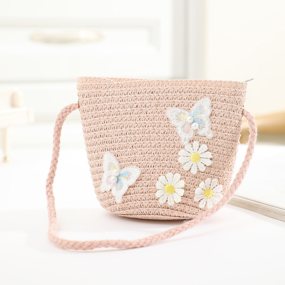 Cross-border New Children's Bag Spring and Summer New Children's Crossbody Bag Handmade Straw Satchel Travel Mini Coin Purse