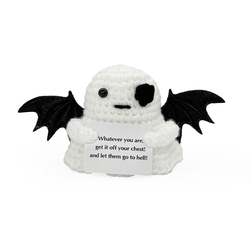 Cross-Border Amazon Handmade Knitted Doll Halloween Gift Ghost Little Devil Grim Reaper Emotional Plush Toy Wholesale