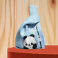 Panda New Knitted Bag Women's Handbag Wide Hand Gift Back Gift Bag Cute Panda Knitted Bag Hand Gift