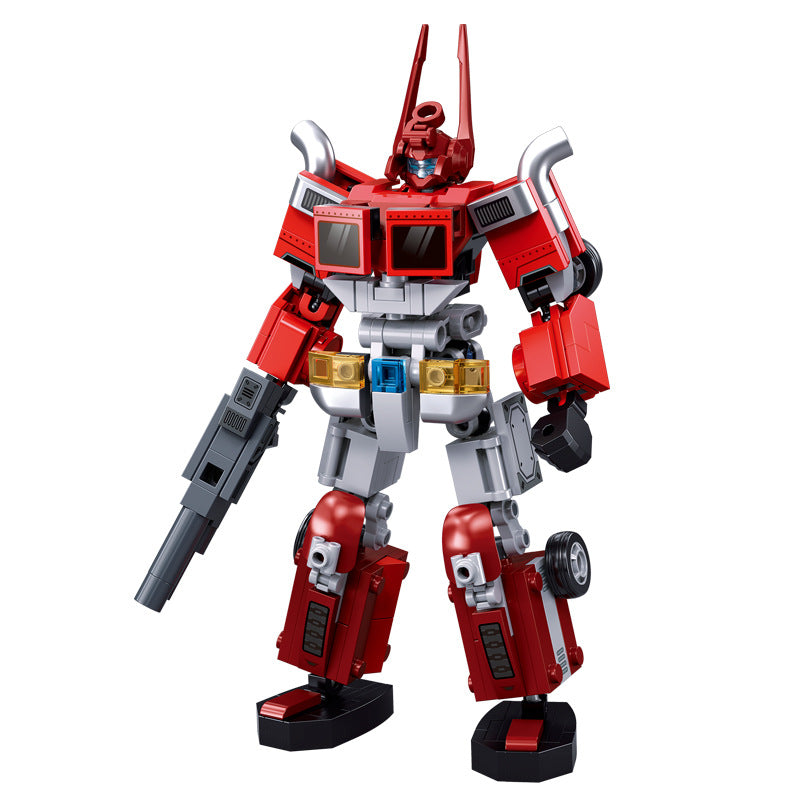 Little Luban Building Blocks Children's Educational Assembled Car Model Transforming Mecha Robot Compatible with Lego Boy Toys