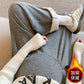 Pregnant Women's Pants Cropped Pants Sticky Rice Pants Autumn and Winter fleece-lined Thickened Loose All-match Wide-leg Pants Sagging Slimming Granny Pants