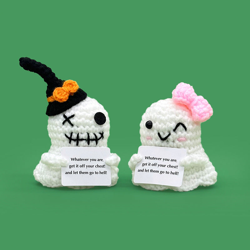 Cross-Border Amazon Handmade Knitted Doll Halloween Gift Ghost Little Devil Grim Reaper Emotional Plush Toy Wholesale