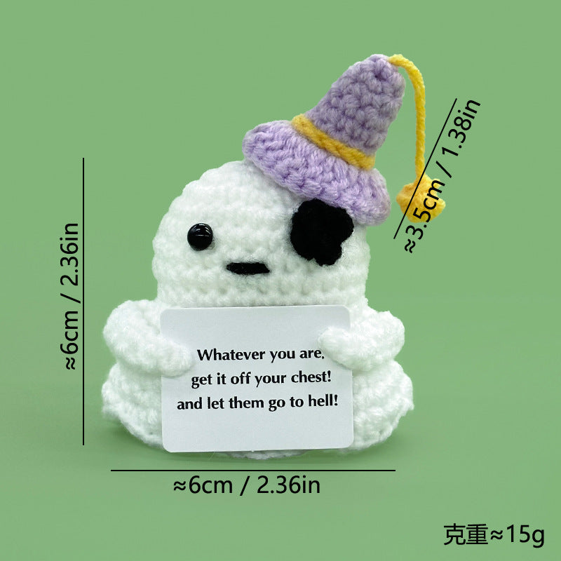 Cross-Border Amazon Handmade Knitted Doll Halloween Gift Ghost Little Devil Grim Reaper Emotional Plush Toy Wholesale