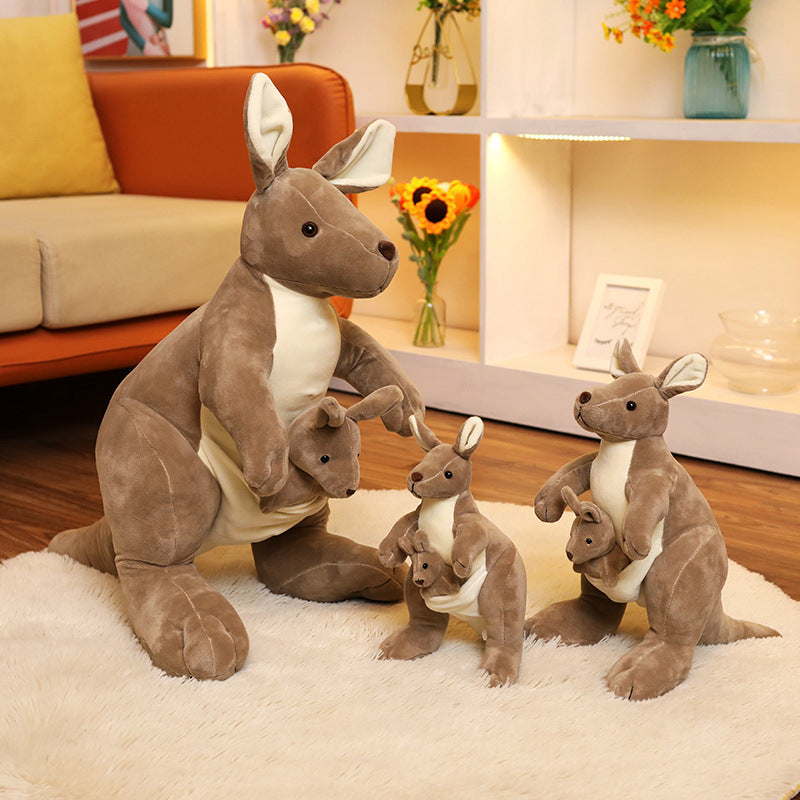 Cute Australian kangaroo plush toy mother and child kangaroo doll simulation animal doll parent-child doll birthday gift