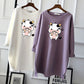 Pregnant Women's Autumn Cotton Top Mid-length Long-sleeved Loose Korean Fashion Trendy Mom's Pregnancy T-shirt Winter Base Shirt