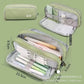 Solid Color Large-Capacity Pencil Bag for Men and Women Multi-Layer Junior High School and High School Simple Primary School Pencil Bag Stationery Box High-Value Wholesale