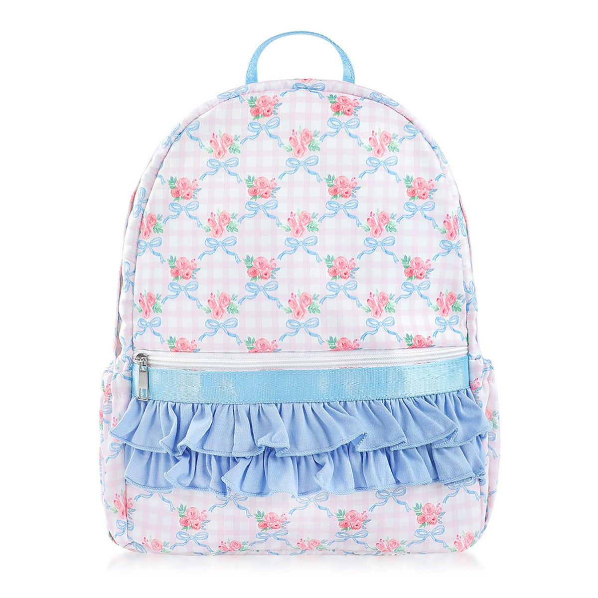 Cross-Border Cute Bow Floral Backpack Cute Pink Ruffle Decoration Large Capacity Portable Student Backpack
