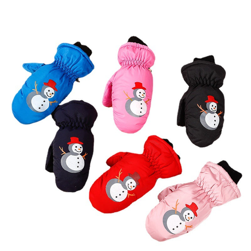 3-10 children's ski gloves outdoor riding gloves winter warm waterproof children's gloves play snow not wet hands