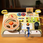 Children's Montessori Early Education Simulation Driving Steering Wheel Digital Switch Light Sound Busy Board Science and Education Aids Educational Toys