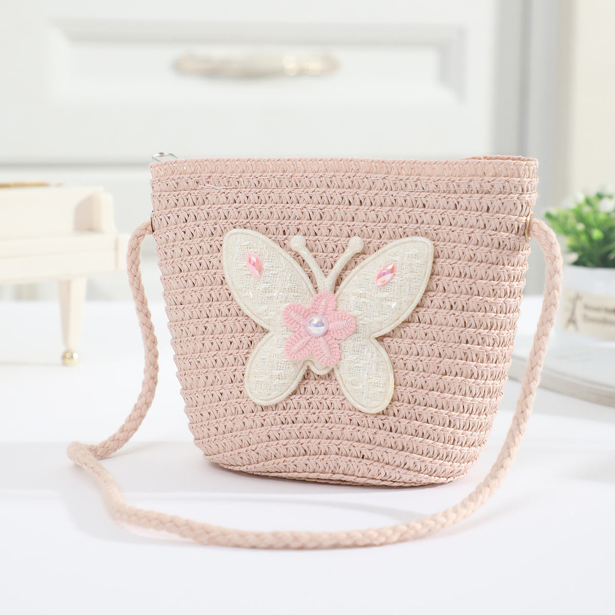 Cross-border New Children's Bag Spring and Summer New Children's Crossbody Bag Handmade Straw Satchel Travel Mini Coin Purse