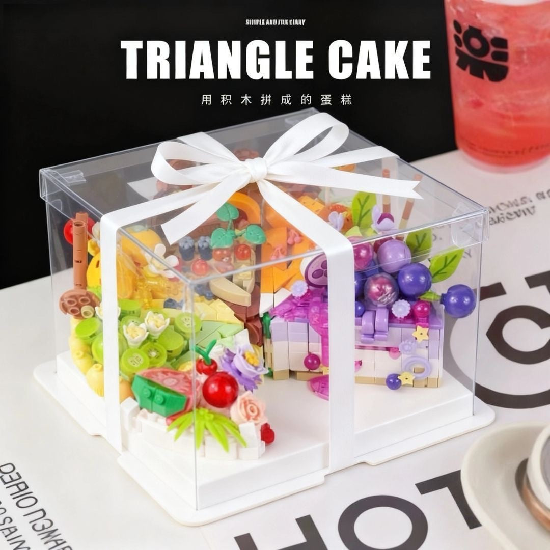 Bricks Also Birthday Cake Handmade Dessert Ornaments Compatible with Lego Cake Blocks Assembled Toys Children's Children's Day Gift