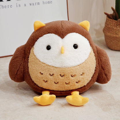 Cute and Cute Round Owl Doll Plush Toy Children's Companion Comfort Cloth Doll Girl's Birthday Gift