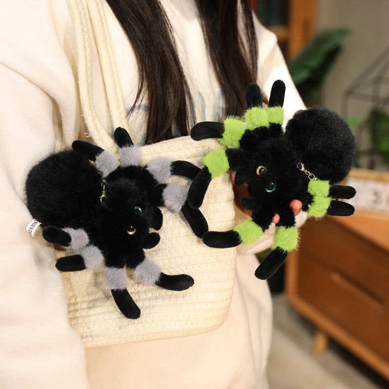 Simulated Spider Plush Toy Doll Bag Pendant Keychain Cute Little Spider Doll Funny Birthday Gift