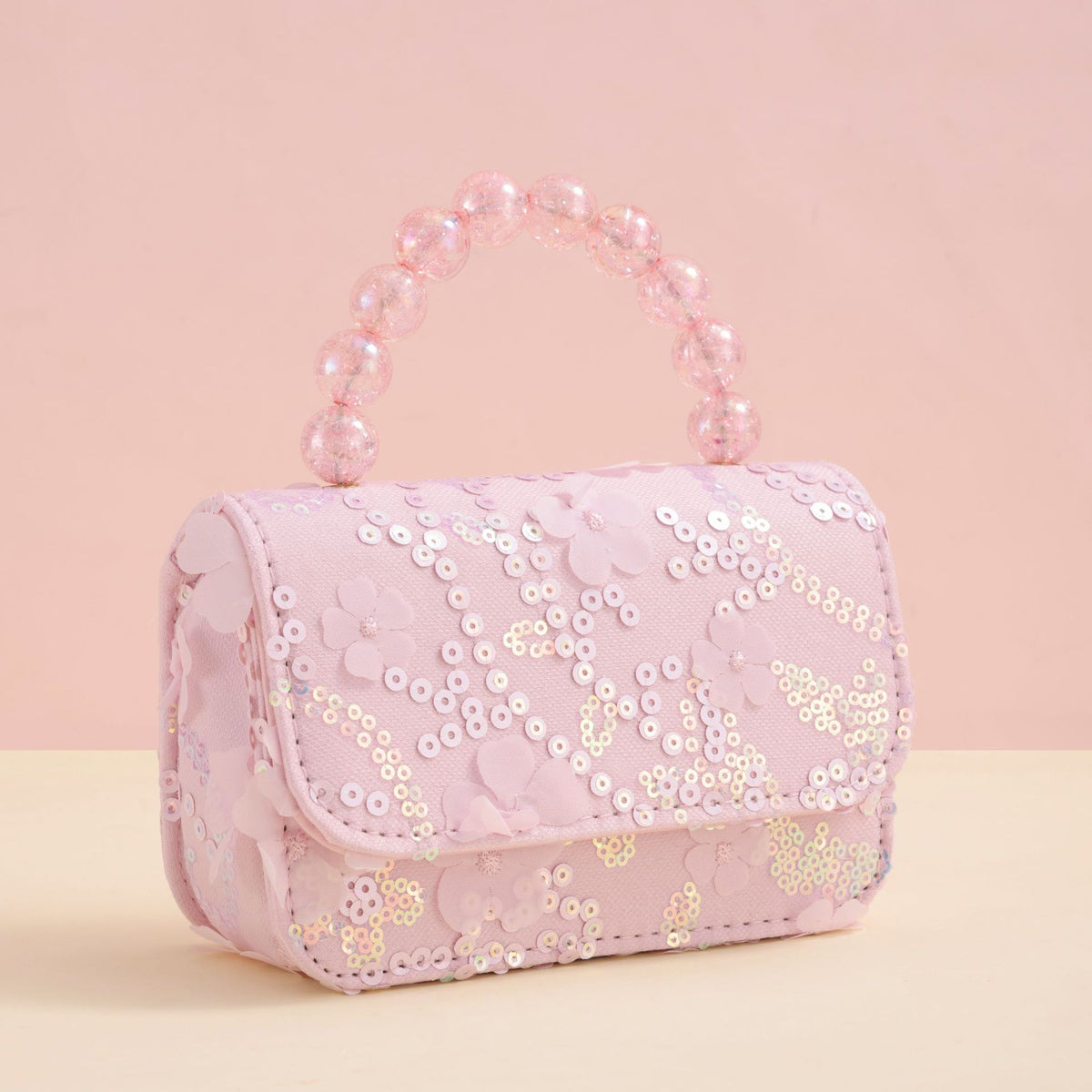2024 new elegant princess style bag girl trend small square bag pearl portable high value sequin bag wholesale