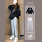 Pregnant Women's Pants Autumn and Winter Outer Wear Comfortable Leg-binding Pants fleece-lined Thickened Loose Sports Pants Autumn Pregnant Women's Wear