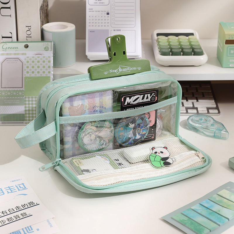 New Simple In-Style Large-Capacity Stationery Bag for Students, High-Looking Stationery Box, Multi-Functional Storage Pencil Case, Pencil Case