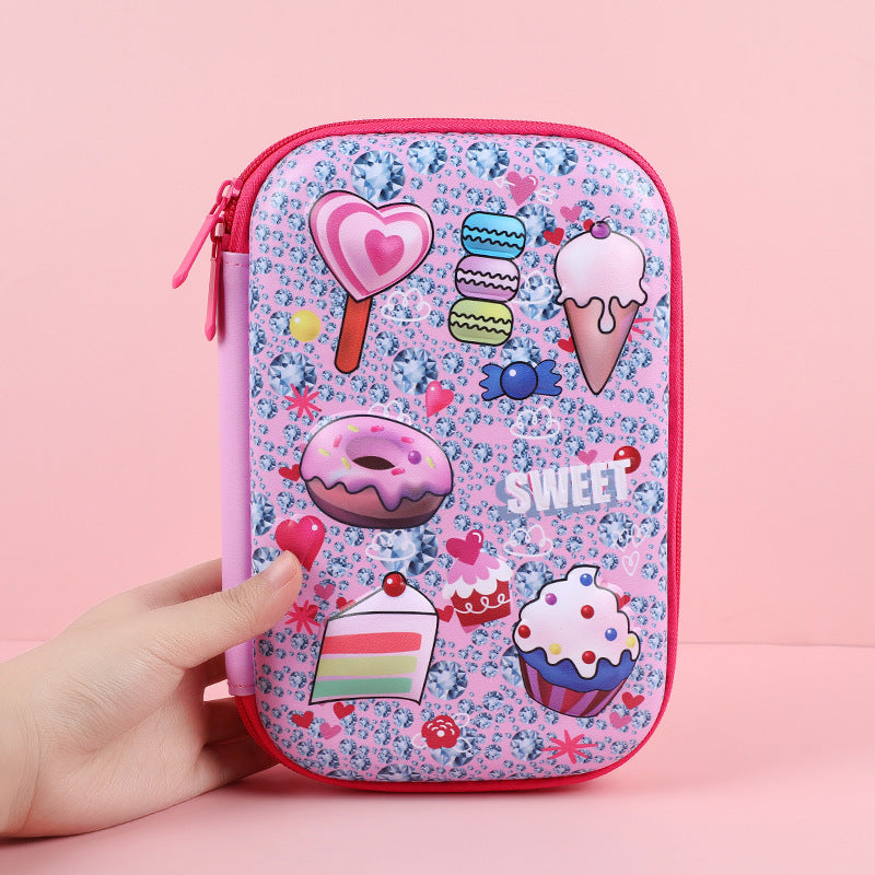 3D New Cute Eva Stationery Box Children's Multifunctional Large Capacity Pencil Bag Student Portable Square Pencil Box