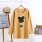 Breastfeeding Long-sleeved T-shirt Top Long-sleeved Korean Pregnant Women Autumn Loose Breastfeeding Moon Clothing Home Pajamas Autumn and Winter