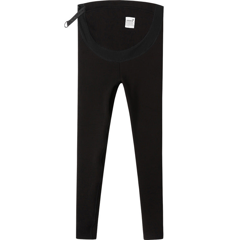 Pregnant Women's Leggings Spring and Autumn Outer Wearing Cotton plus size Autumn Pants fleece-lined Belly-supporting 150.00kg Pregnant Women's Nine-point Pants