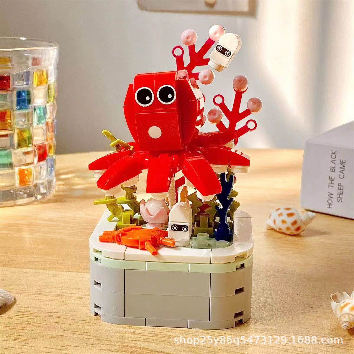 Children's Day Gift Compatible Lego Marine Animals Shark Clownfish Cartoon Doll Assembled Building Blocks Toy