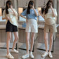 Pregnant women's washed Denim shorts summer loose belly support pants outer wear casual Denim all-match fashionable mom short pants