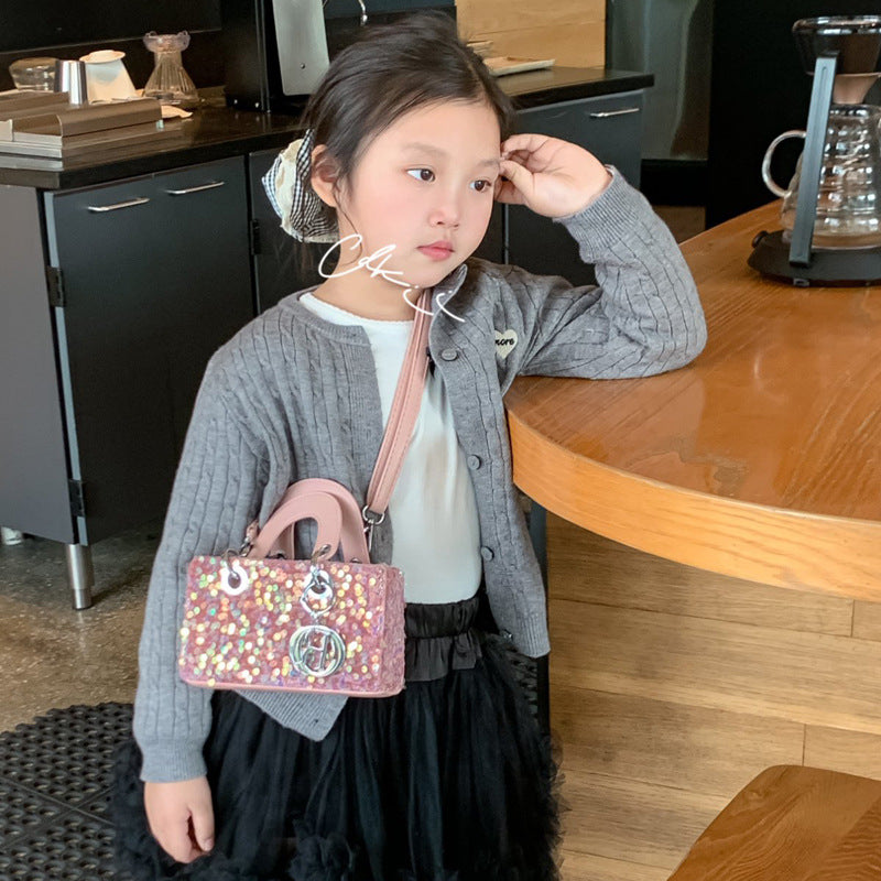 Mini Daffy Bag Girl's Princess Bag 25 Fashionable Ins Style Internet Celebrity High-end Sequins Fashion Lipstick Matching Bag