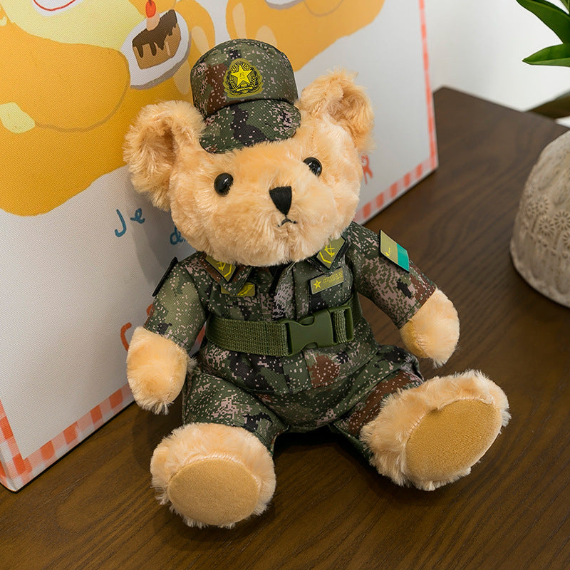 Police Bear Doll Traffic Police Bear Doll Uniform Fire Suit Teddy Bear Plush Toy Internet Red Bear Doll
