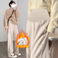 Pregnant Women's Trousers Herringbone Pattern Woolen Belly Narrow Wide-leg Pants Lazy Casual Glutinous Rice Pants Trousers Pregnant Women's Wear