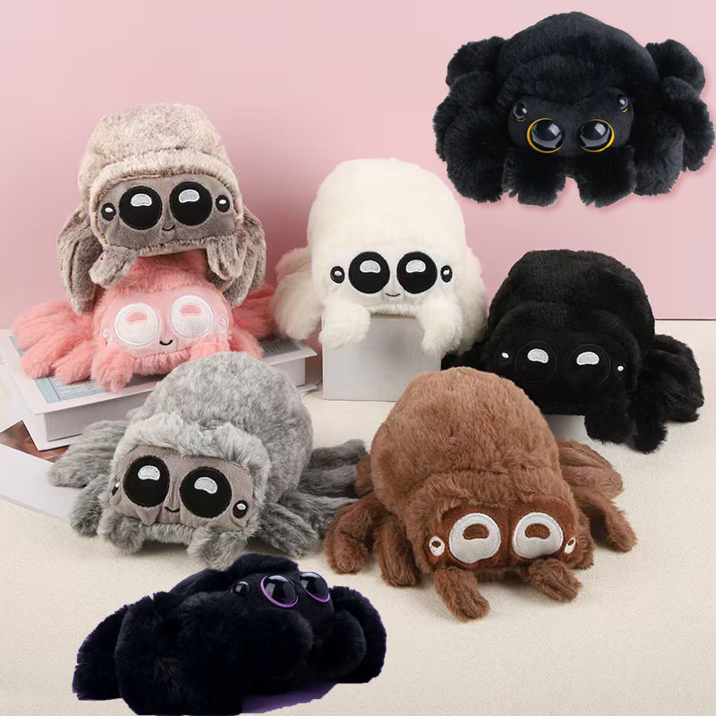 Cross-border simulation small spider doll Lucas spider black and white spider plush toy doll